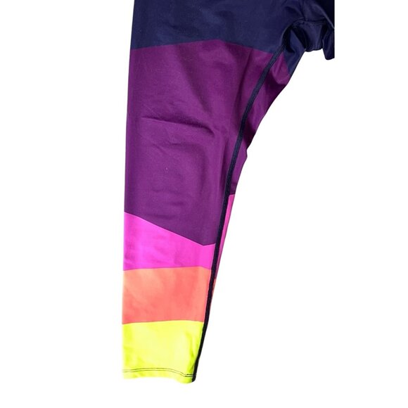 Layer 8 Colorblock Activewear Leggings Sz Large Quick-Dry Stretch Neon - Picture 6 of 9